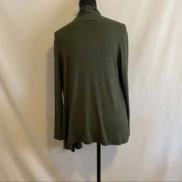 Olive Green Waterfall Cardigan. Size: XL - Picture 6 of 6